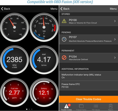 فيبيك ميني واي فاي OBD2 ماسح ضوئي متوافق مع iOS وأندرويد، ماسح ضوئي OBD II للسيارة