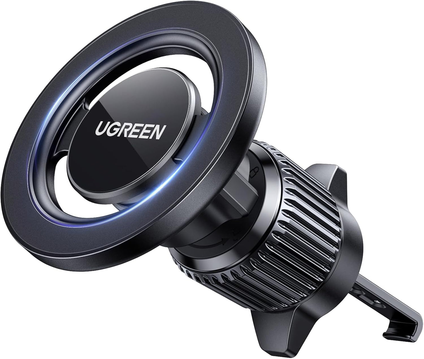 يوجرين حامل جوال للسيارة ماجسيف مغناطيسي، [دوران 360 درجة فائق الثبات]، قفل تلقائي بيد واحدة، ملحقات حامل الهاتف المحمول التي لا تسد فتحة التهوية، مناسب لهاتف ايفون 16/15/14/13، سامسونج S25/24/23