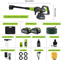 Cordless Pressure Washer gun, Portable Power Washer with 2 Long-Lasting Battery, 3 Pressure Levels, 6-in-1 Nozzle, Foam Cannon, for Car Yard Cleaning Garden Watering