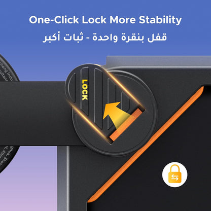 حامل موبايل ماج سيف للسيارة من يوجرين، [18 مغناطيس قوي]، [دوران 360 درجة]، [قفل بنقرة واحدة]، حامل موبايل لتيسلا، مناسب لايفون 16/15/14، سامسونج S25/24/23