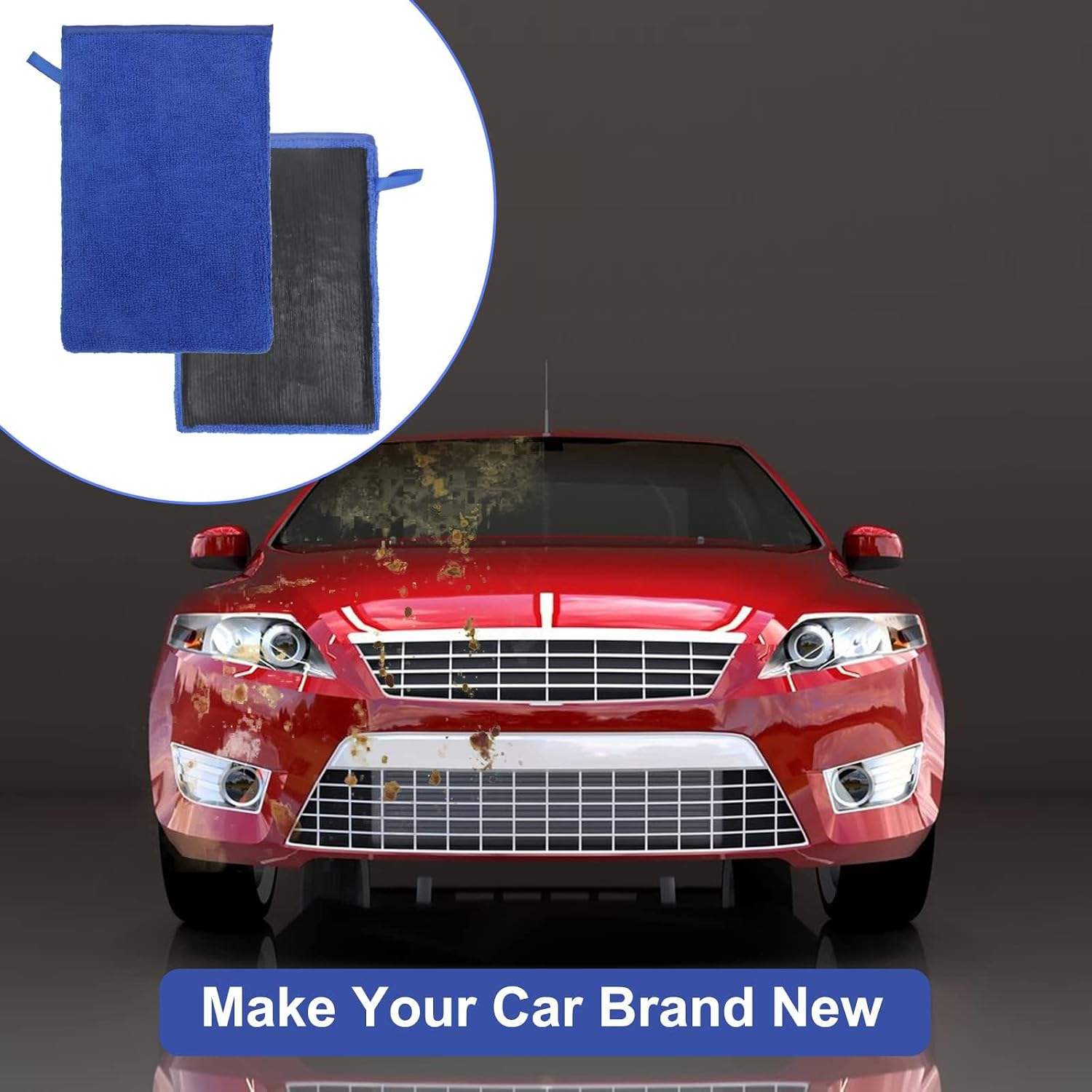 Microfiber Clay Mitt, Clay Bar Towel, Clays Towel Auto Detailing, Reusable Car Wash Glove, High-Efficiency Cleaning, for Car Detailing, Paint Surface Cleaning, Auto Exterior Care.