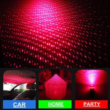 مصابيح LED بتصميم نجوم لسقف السيارة بمنفذ USB، مصباح ليلي رومانسي للمجرة مرن يناسب جميع السيارات لتزيين السقف الداخلي والإضاءة المحيطة - لا حاجة للتركيب (أحمر)