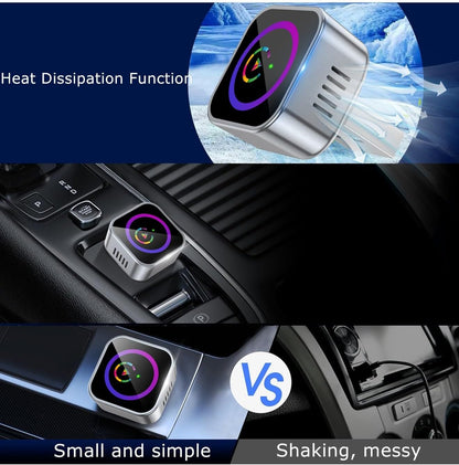 2 in 1 Wireless CarPlay & Android Auto Adapter, Mini Body Built-in Heat Dissipation Chip, Long-Lasting Stability Without Lag, Apple Android Plug Play (Colorful, CarPlay)