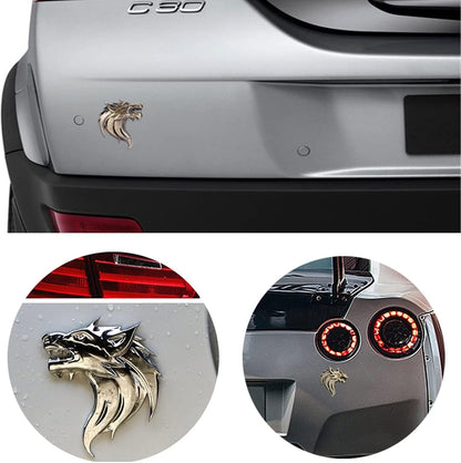 Bukela 3D Metal Car Stickers,Wolf Head Decals Emblem,Car Motorcycles Styling Emblem (Bronze)