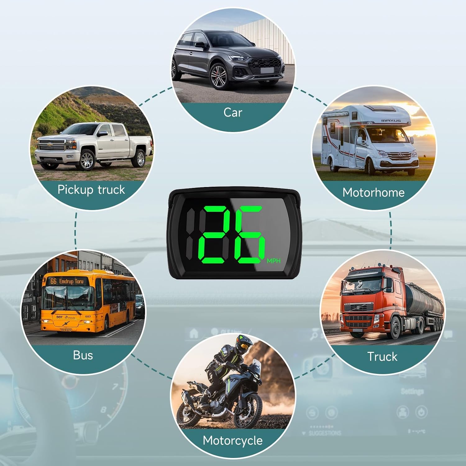 Digital Speed Meter, Digital Gps Speedometer Mph Real-Time Hud Speed Display with LED Screen, Plug & Play USB Universal Gps Speed Tracker Heads up Display for Car Truck Motorcycle