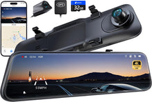 Pelsee P12 Pro 4K Mirror Dash Cam, 12'' Rear View Mirror Camera Smart Driving Assistant w/ADAS and BSD,2160P Front and Rear Camera,Voice Control,Night Vision,Parking Monitoring,32GB Memory Card