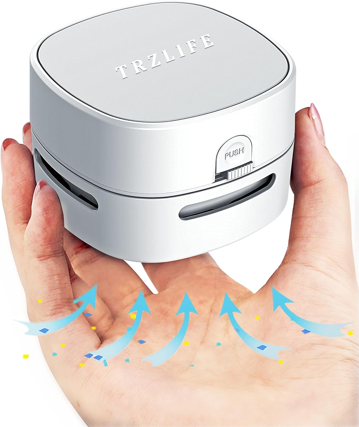 TRZLIFE Desk Vacuum Cleaner, Mini Table Vacuum Improved Details AA Batteries Cordless Vac Sucks up Tiny Items Crumbs for Desktop Drawer Countertop Perfect Valentine's Day gift