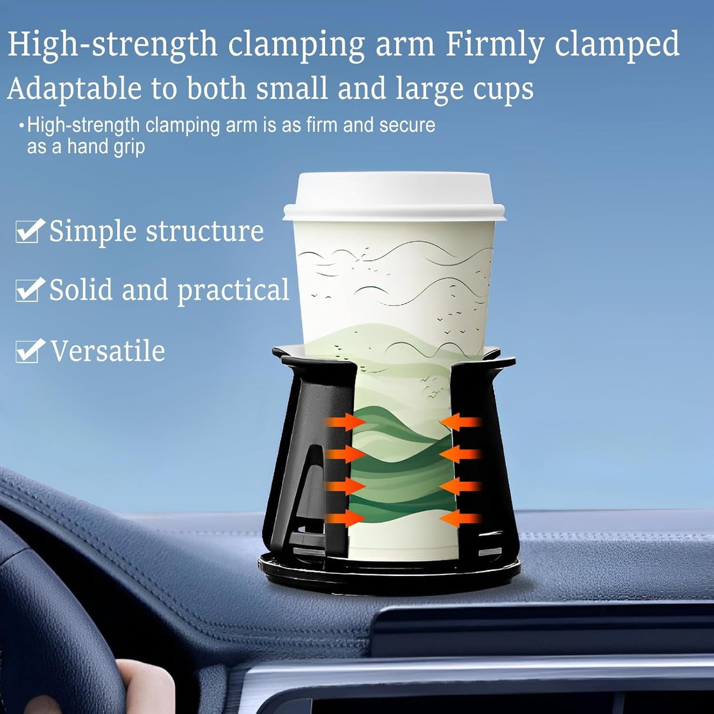 2 PCS Car Drink Holder, Air Vent Cup Holder for Cars Universal Adjustable Car Vehicle Cup Holder for Bottle, Thermos Cups, Beverage Cans,BLACK