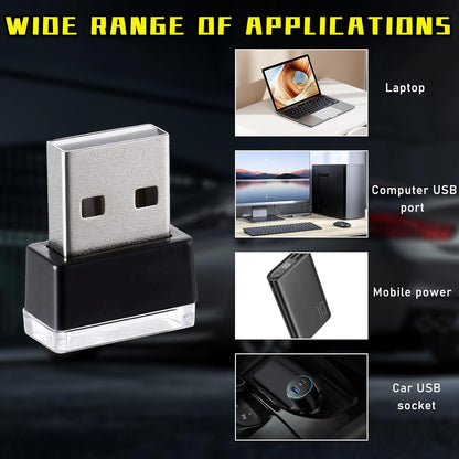أوغيني 6 قطع مصباح LED USB للسيارة والاماكن الداخلية باضواء احادية اللون، مصباح USB مزود بالفضاء اللوني RGB لتوفير اضاءة ليلية مزخرفة، مجموعة إضاءة محيطة داخلية محمولة للسيارات، اكسسوارات داخلية