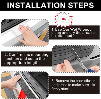 PINKE Car Rear Bumper Protector, Anti-Scratch Rubber Rear Bumper Guard, Universal Bumper Cover Strip for SUV & Trucks, Trunk Exterior Accessories, Easy No-Drill Installation, 41 x 3.4"