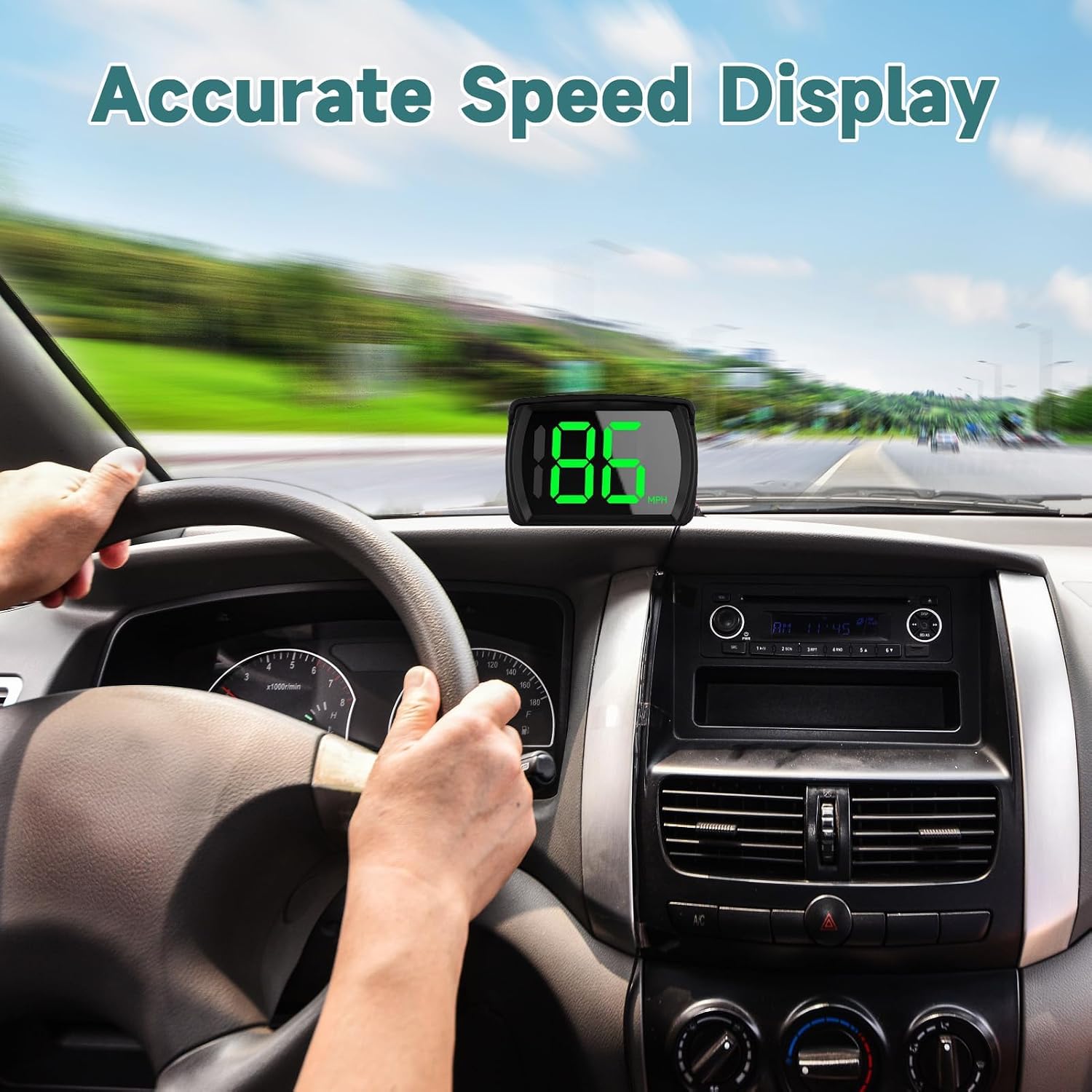 Digital Speed Meter, Digital Gps Speedometer Mph Real-Time Hud Speed Display with LED Screen, Plug & Play USB Universal Gps Speed Tracker Heads up Display for Car Truck Motorcycle
