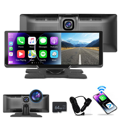 podofo 10.26 Touchscreen Portable Wireless Apple Carplay Car Stereo, Portable Car Screen Compatible with Bluetooth Hands-Free/GPS Navigation/Siri Assistant/Voice Control,7V-32V Suit for All Vehicles