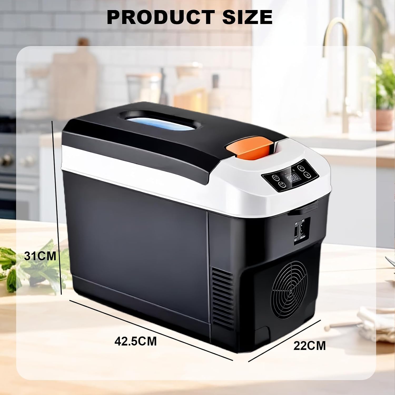 Portable Mini Fridge Car Refrigerator with LCD Display Brushless Motor Cooler Portable Mini Freezer for Travel, Office, Baby Bottles Food Quiet for Camping, Truck, RV, Home，10L