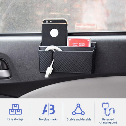 TERRIFI Car Seat Gap Storage Box, Multifunctional Center Console Organizer with Mobile Phone Holder and Glasses Storage (Black)