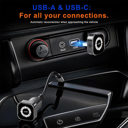 4 in 1 Wireless CarPlay Adapter, For Factory Wired CarPlay Cars, 5.8Ghz Stable, Screen Mirroring, Android Auto, Bluetooth Calling, Universal for iPhone Android (black white)