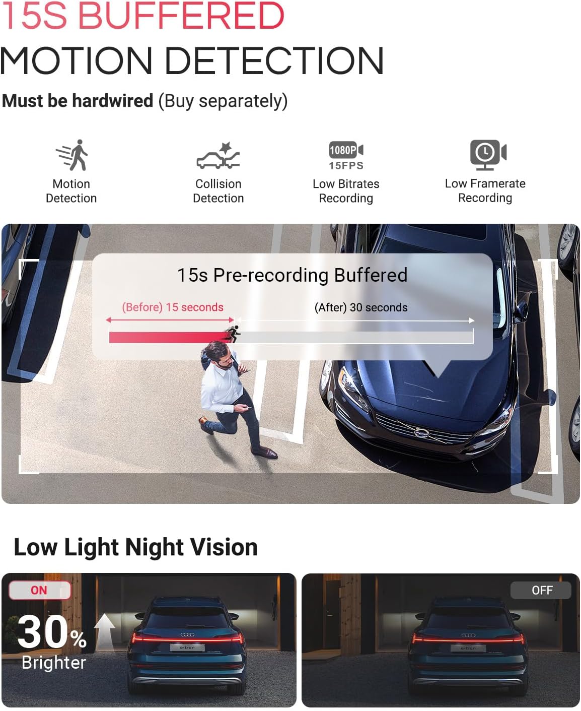Vantrue E1 Pro 4K Mini Dash Cam Front, STARVIS 2 PlatePix™ HDR Night Vision Car Camera, Built-in 5G WiFi GPS, 1.54'' IPS Screen, LTE Support, Voice Control, 24/7 Buffered Parking Mode, Support 1TB Max
