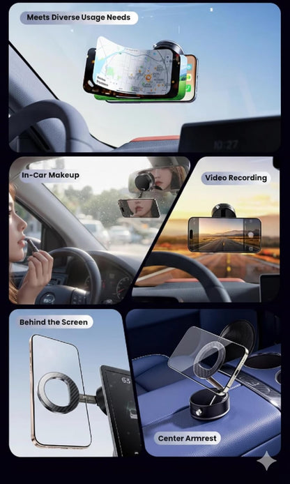 Magnetic Car Phone Holder [70LBS Suction] Dashboard & Windshield Mount, N54 4000gf Magnetic, 360° Adjustable Aluminum Arm, iPhone 17/16/15/14/13/12 & Android