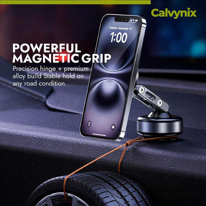 Magnetic Car Phone Holder Gray - Dashboard & Windshield Mount with 360° Rotation - Universal GPS Stand for Hands-Free Driving