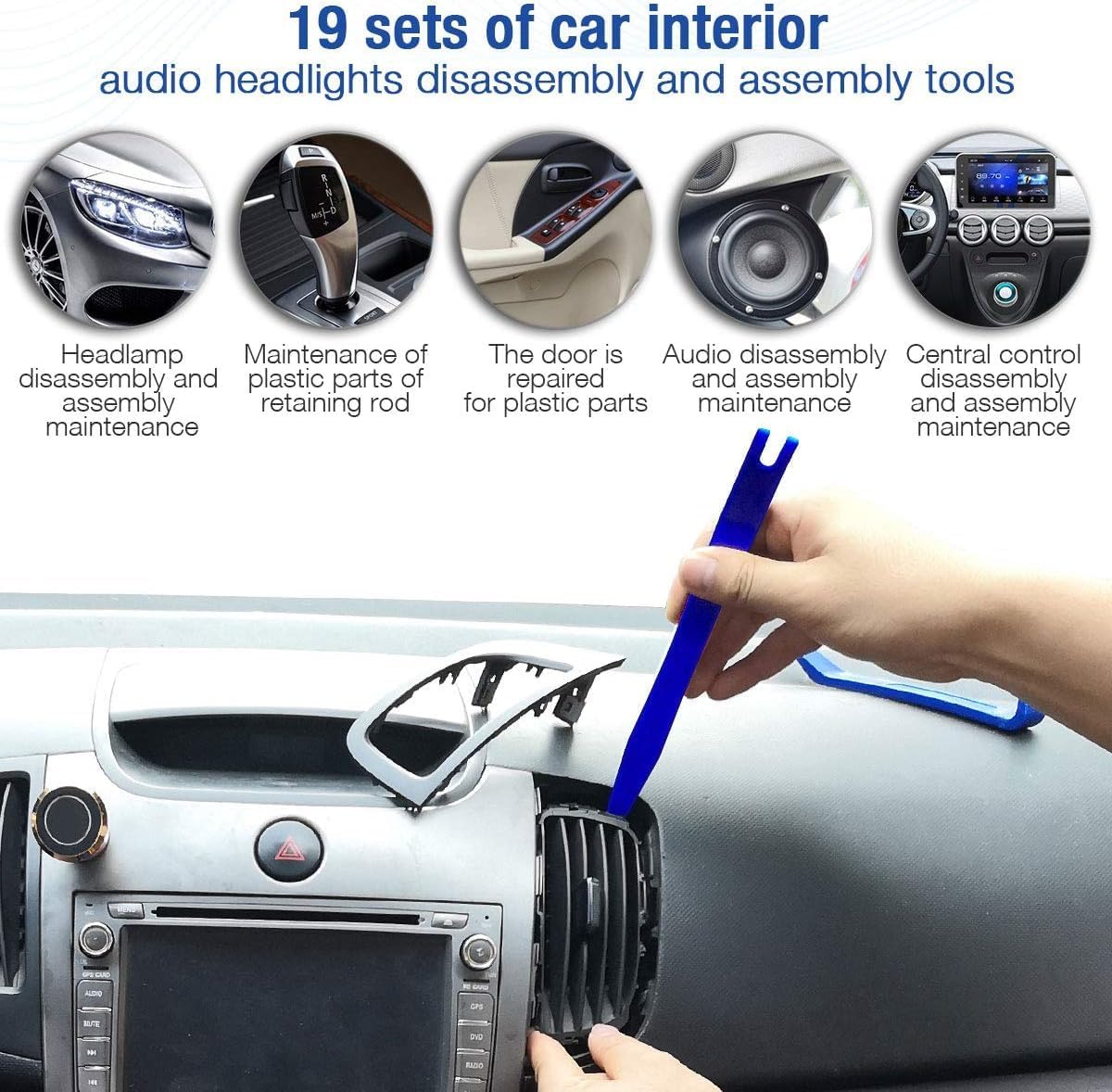 Trim Removal Tools, Car Clamps Fastener Removal Set, Car Panel Door Audio Dashboard Trim Removal Tool Kit, Car Removal Clamps, Plastic Pry Tool, Car Interior Removal Kit