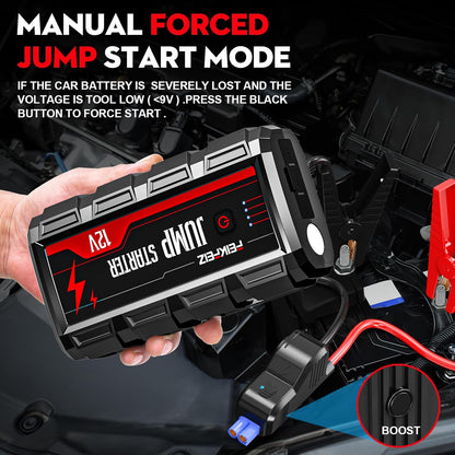 FEIKFEIZ Car Jump Starter 6000A Peak 26800mAh 12V Super Safe Jump Starter(Up to All Gas, 10.0L Diesel Engine), with USB Quick Charge 3.0