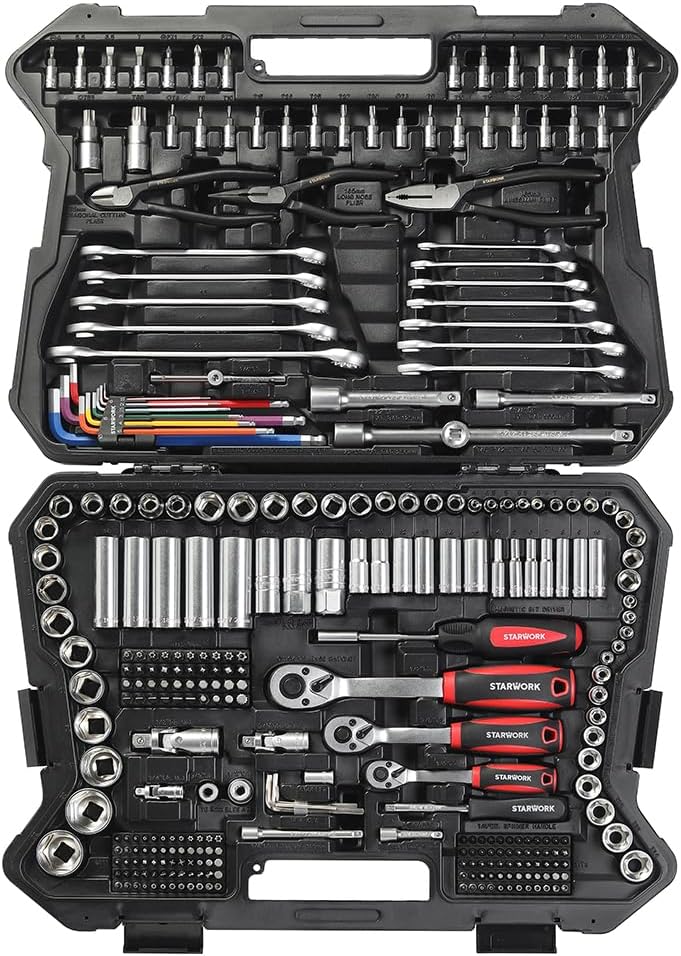 STARWORK True Mechanic™ 314-Piece Mechanics Tool Set and Socket Set, Professional Metric Set