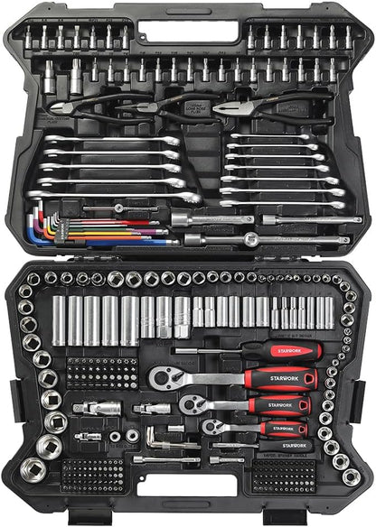 STARWORK True Mechanic™ 314-Piece Mechanics Tool Set and Socket Set, Professional Metric Set