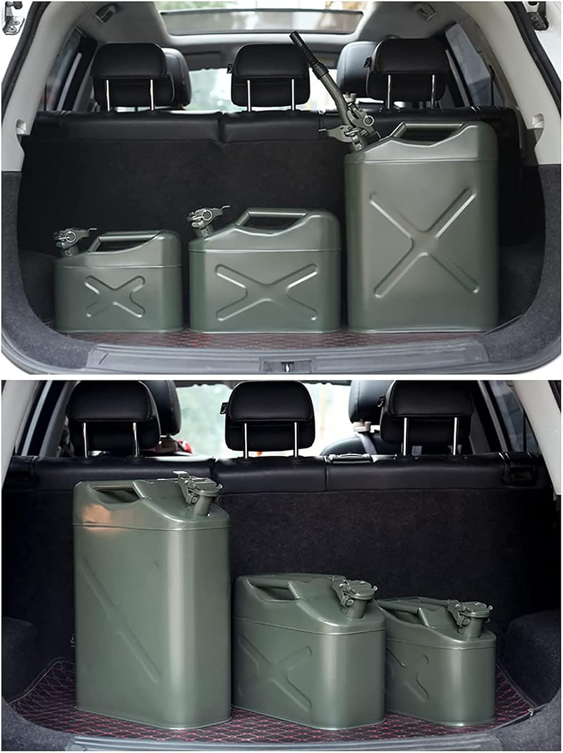 SATUREY Thickened Petrol Can, Portable Fuel Tanks with Universal Metal Spout, Cold-Rolled Sheet Steel Fuel Tanks, for Petrol, Diesel, Bio-Ethanol And Other Oils,5L