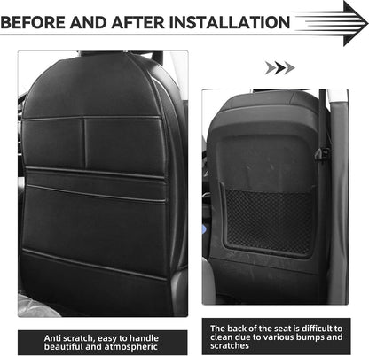 2Pcs Back Seat Protector For Car, Car Kick Mats, Waterproof Protection From Dirt, Vehicle Kids Safety Accessories, Universal Fit Automotive Interior Protectors (Black)