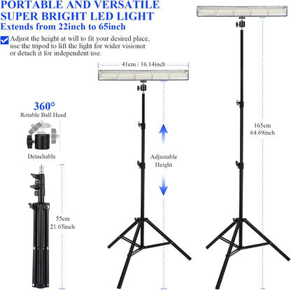 BOYKIM Camping Light, Portable Rechargeable Work Light with Detachable Tripod Stand,8000 Lumen Cordless Light Bar Flashlight for Outdoor Fishing Hiking Adventure Emergency