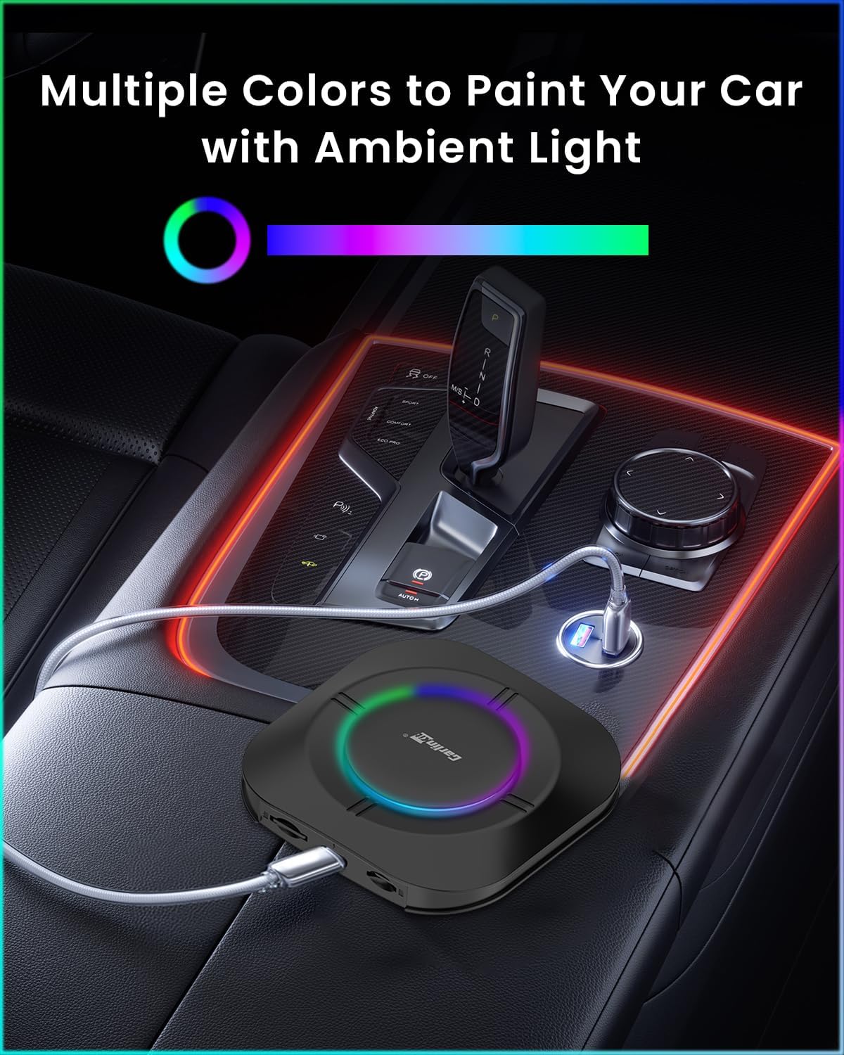 جهاز كارلينكيت اندرويد 13 تي بوكس S2، إصدار LED، 4+64GB مع كوالكوم ثماني النواة، محول لاسلكي 3 في 1 مع كاربلاي/اندرويد اوتو/متجر جوجل بلاي/بث فيديو/جي بي اس مدمج