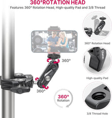 ULANZI Super Clamp Camera Clamp Mount Monitor 360° Ballhead Magic Arm Double Ball Head Adapter with 1/4"-20 & 3/8"-16 Thread ST-07 Phone Tripod Mount
