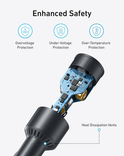 Anker Car Charger, 167.5W Max 3-Port Car Charger Adapter, USB-C Car Adapter for MacBook Pro/Air, iPhone 17/16 Series, Samsung S26/ S25/ S24, iPad, Huawei, Xiaomi, Vivo, Oppo(USB-C to C Cable Included)