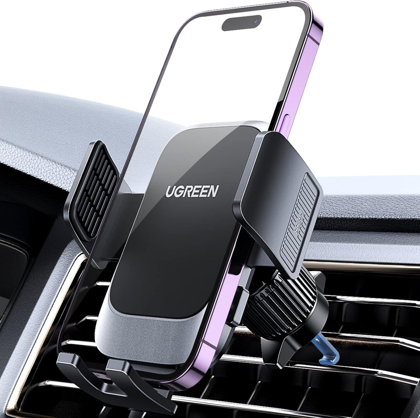 UGREEN Car Phone Holder Car Mount, [360° Rotation for Air Vent], [One-button Release], Strong Metal Hook Mobile Holder, Fit for iPhone 17/16/15/14, Samsung S25/24/23, 4.7-7.2" Smartphone Accessories