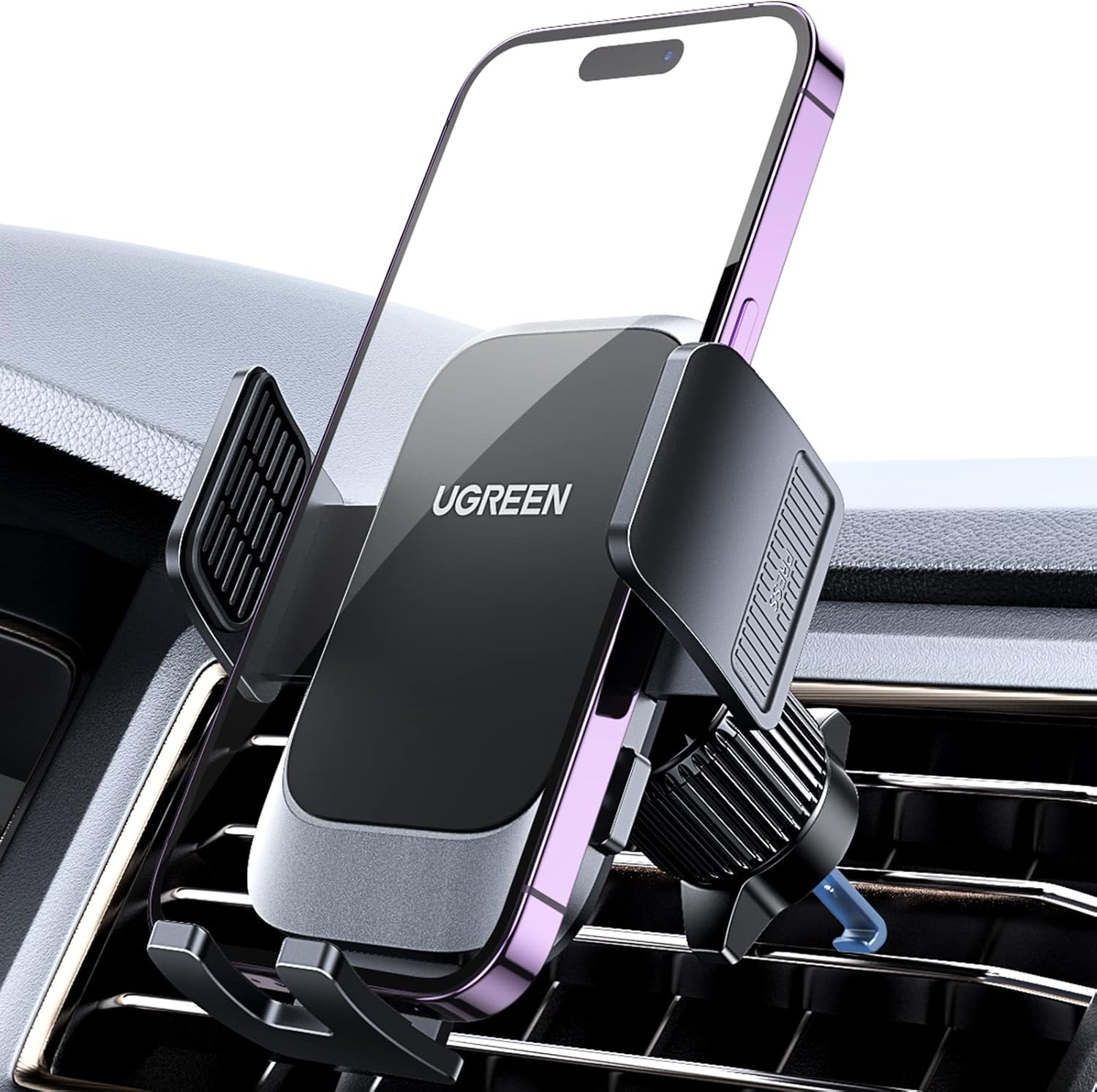 UGREEN Car Phone Holder Car Mount, [360° Rotation for Air Vent], [One-button Release], Strong Metal Hook Mobile Holder, Fit for iPhone 17/16/15/14, Samsung S25/24/23, 4.7-7.2" Smartphone Accessories