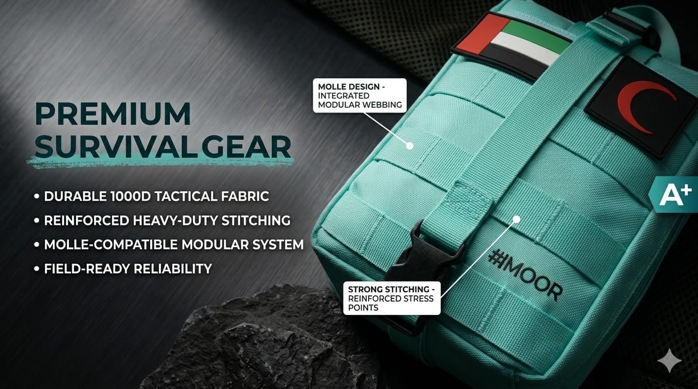 MOOR Survival Camping Kit – Emergency Outdoor Gear Set with First Aid Components for Hiking, Travel & Camping