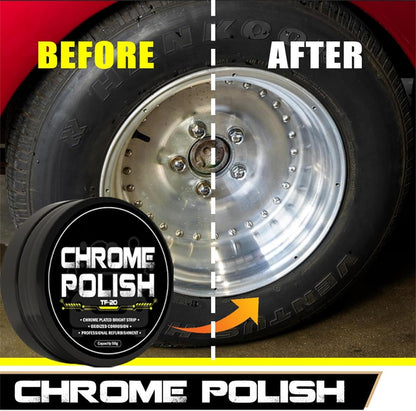 Car Chrome Polish, Versatile Metal Cleaner, Polishing Compound Emblems, Chrome Plate Retreading Agent, Creative Rust Removal Cleaner, Car Metal Polish for SUVs, RVs, and Motorcycles