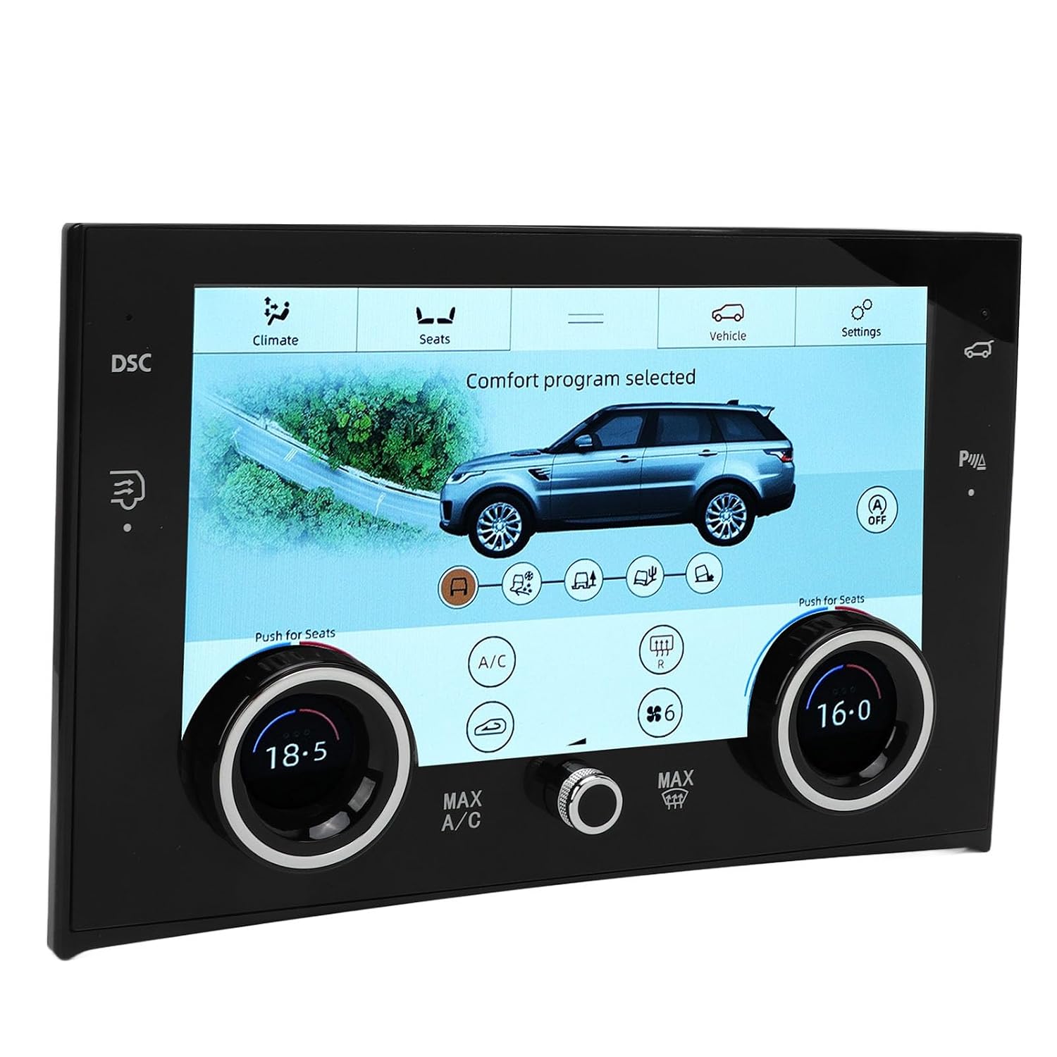 Cryfokt 1080P HD Display Car AC Touchscreen, 10in ABS and Metal with LCD, Day and Night Mode, Easy to Operate for V8