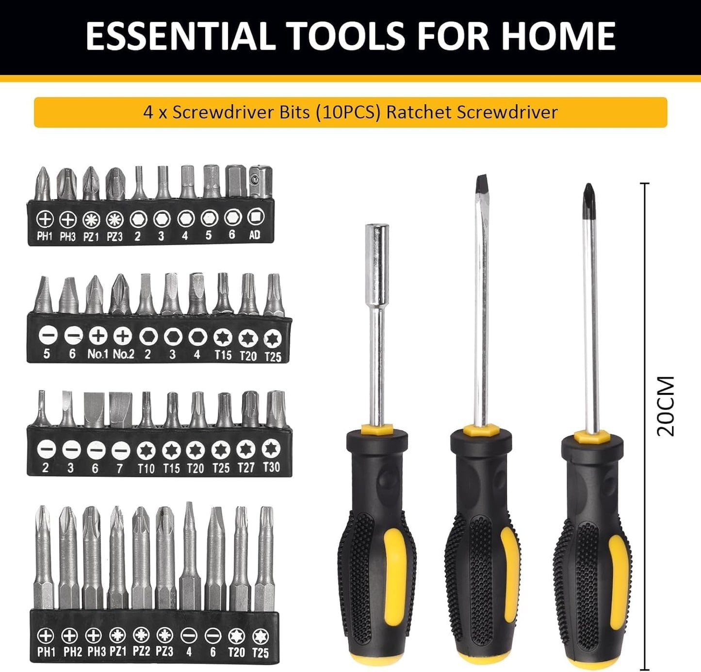 158PCS Hand Tool Set Mechanics Kit Wrench Socket Household Repair Tools w/Case Tool box Tool set Tool kit Multi tool Tool organizer Tool box organizer Hand tools Tool storage Home improve