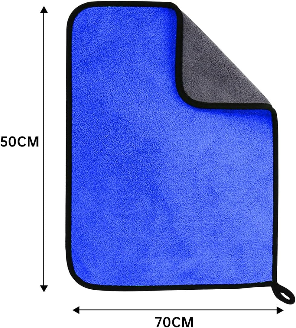 ECVV Microfiber Car Drying Towel for Car Cleaning and Detailing, Double Sided, Extra Thick Plush Lint Super Absorbent Detailing Towel for Car | Windows | Screen and Kitchen | 50 * 70cm | 1PIECE