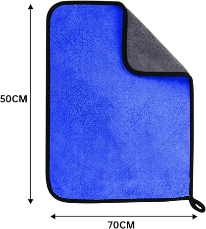 ECVV Microfiber Car Drying Towel for Car Cleaning and Detailing, Double Sided, Extra Thick Plush Lint Super Absorbent Detailing Towel for Car | Windows | Screen and Kitchen | 50 * 70cm | 1PIECE