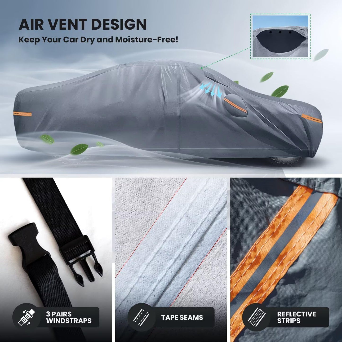 7-Layer All Weather Car Cover Fits for Nissan Patrol Y62 Y63 2010-2026 | Waterproof, UV Proof with Zipper Door (Nissan Patrol Y62 Y63 2010-2026)