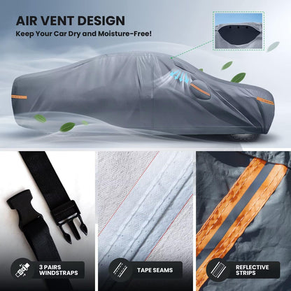 7-Layer All Weather Car Cover Fits for Nissan Patrol Y62 Y63 2010-2026 | Waterproof, UV Proof with Zipper Door (Nissan Patrol Y62 Y63 2010-2026)