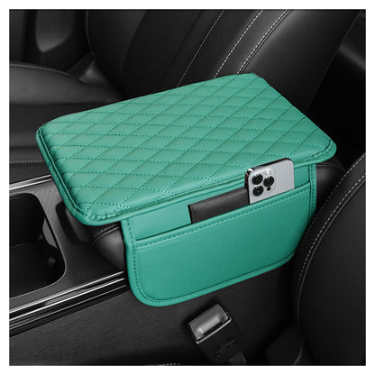 Upgraded Car Center Console Cover,Microfiber Leather Car Armrest Cover Cushion with 2 Storage Bags,Car Armrest Storage Box Car Interior Accessories for Most Vehicles (Black)