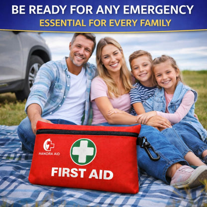 First Aid Kit 132 Pieces – Complete Emergency Preparedness Kit with Bandages, Wipes, Gauze Pads, Scissors & Emergency Blanket for Camping, Travel, Car, Home, Office & Outdoor Use
