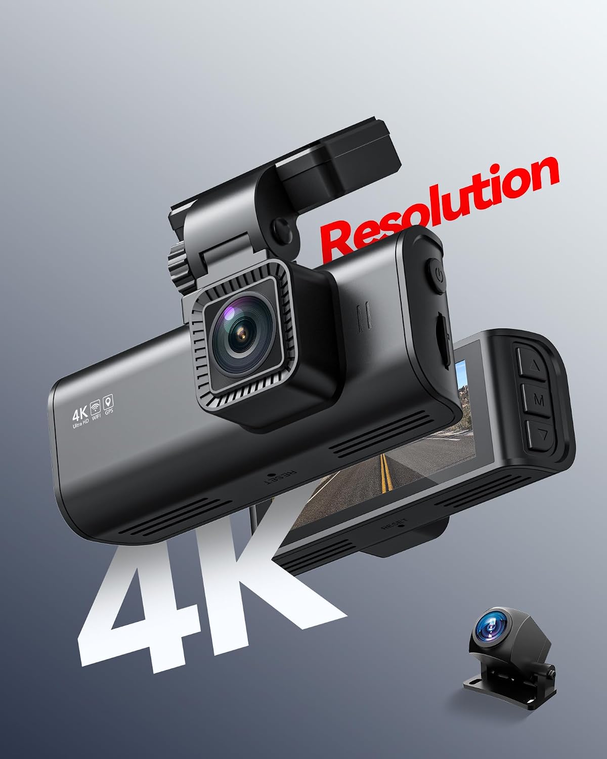 REDTIGER F7N 4K Dual Dash Cam with 64GB Card, WiFi GPS, 4K Front and Back 1080P, 170° Wide Angle Dash Camera for Cars, 3.18" Screen, Parking Monitor, Supports 256GB Max