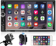 بودوفو راديو ستيريو للسيارة مزدوج دين مع شاشة LCD رقمية تعمل باللمس 7 انش، MP3/USB/SD AM/FM، بلوتوث، جهاز تحكم عن بعد لاسلكي