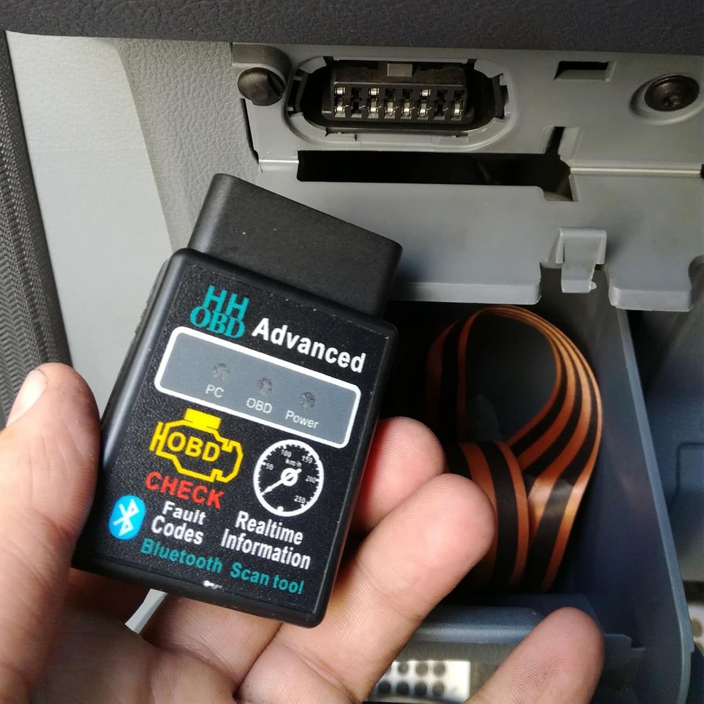 Bluetooth OBD2 Scanner for Car and Vehicles, Wireless OBD II Diagnostic Code Reader for Engine Fault Diagnosis, Universal Professional Auto Scan Tool and Tester Adapter Accessory