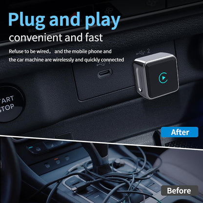 2-in-1 Wireless CarPlay/Android Adapter for Car, Plug & Play CarPlay USB Dongle, Mini CarPlay Adapter for iPhone, Convert Wired to Wireless Conversion with Fast Auto-Connect & Low Latency