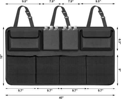 Car Trunk Organizer with 8 Large Storage Pockets | Versatile Backseat Hanging Organizer for SUV, Truck & Van | Extra Capacity for Space Saving and Efficient Storage Solutions