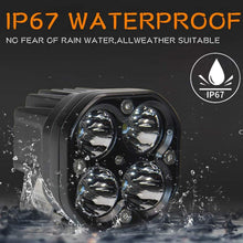 أليكسترييم EX40WF2 مجموعة مصابيح ضباب LED بأربعة مصابيح فائقة السطوع لقيادة السيارات والدراجات النارية والسيارات الرياضية متعددة الاستخدامات (40 واط، ضوء أبيض، قطعتان)